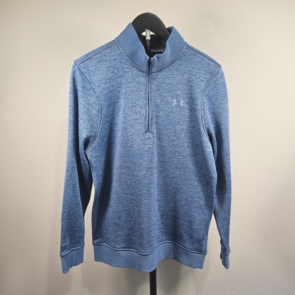 Under Armour Pullover Mens Small Blue Heathered 1/4 Zip Sweatshirt Athleisure